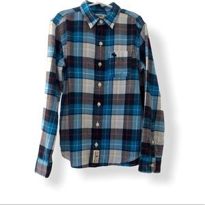 abercrombie kids plaid long-sleeve button-up